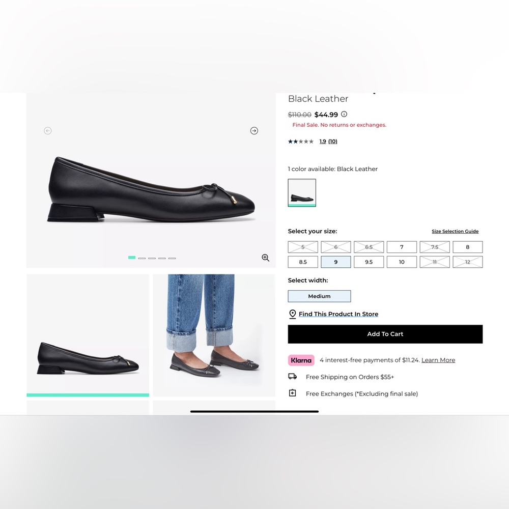 Clarks Ubre Step 15 Size 9 Black